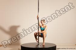 Underwear Gymnastic poses Woman White Moving poses Slim long blond Dynamic poses Academic